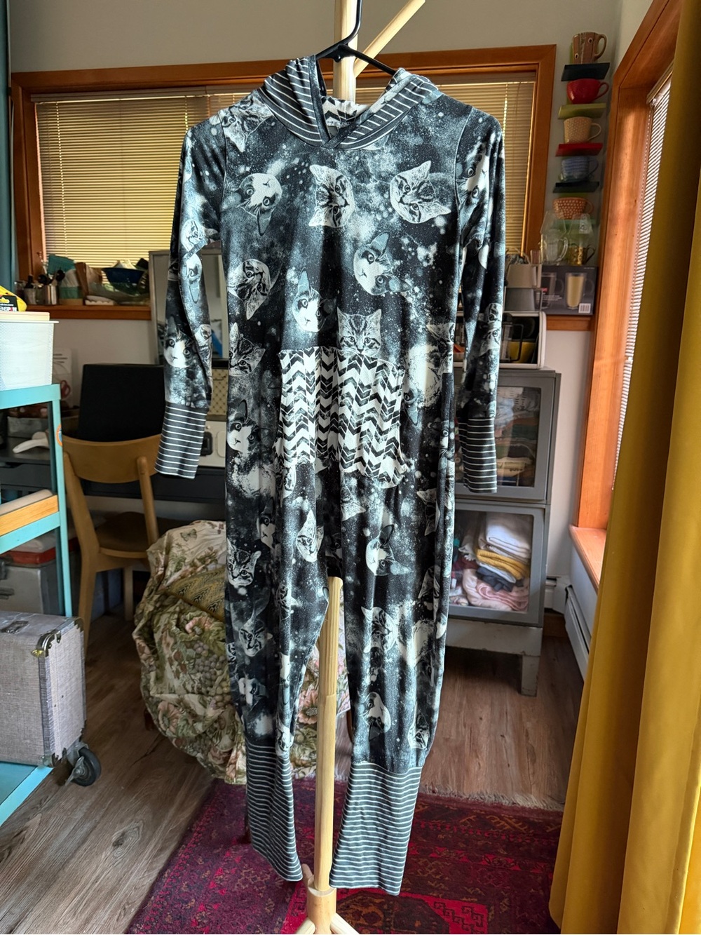 Most amazing handmade cats in space hooded pajama onesie kids XL